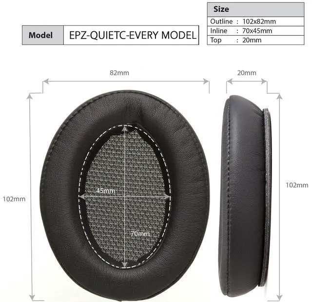 Alt view image 7 of 7 - Dekoni Premium Replacement Ear Pads for Bose QuietComfort 35 & QC35 II | Soft Headphone Covers for Ears with Memory Foam | Compatible with Bose QC25, QC15 | Easy Installation (Protein Leather)