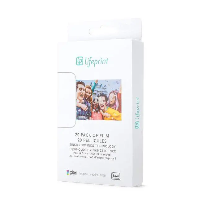 Alt view image 2 of 4 - 20 pack of film for Augmented Reality Photo AND Video Printer. 3x4.5 Zero Ink sticky backed film