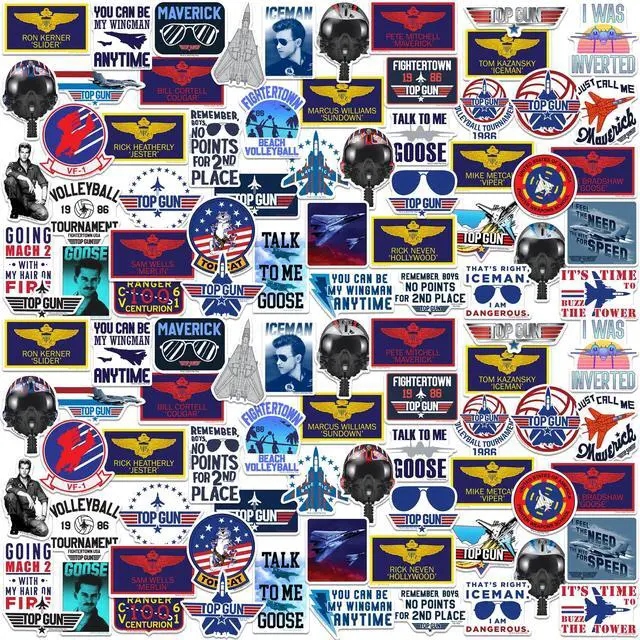 Main image of Top Gun Variety 200ct Vinyl L Deluxe Stickers, Skateboard, Indoor/Outdoor