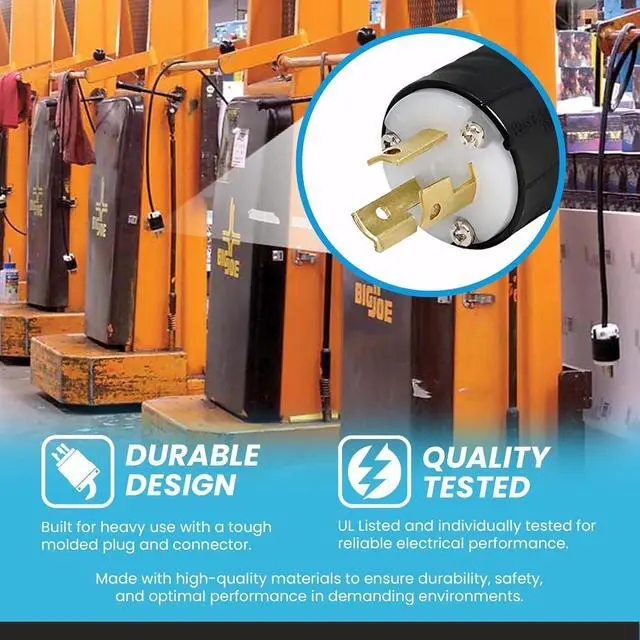 Alt view image 3 of 7 - IronBox Electric NEMA L6-15P to IEC C13 Power Cord - 15A, 250V, 14/3 SJT - UL Listed Power Supply Extension Cable - Heavy Duty Plug and Connector for Computer, Data Centers, PDU and More (10ft, Build)
