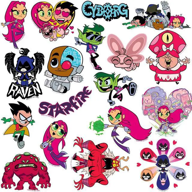 Alt view image 3 of 6 - Teen Titans Go! 150 Vinyl Stickers Waterproof Die-Cut Decals Laptop Car