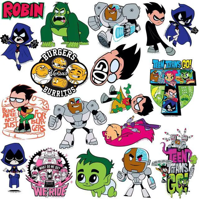 Alt view image 4 of 6 - Teen Titans Go! 150 Vinyl Stickers Waterproof Die-Cut Decals Laptop Car