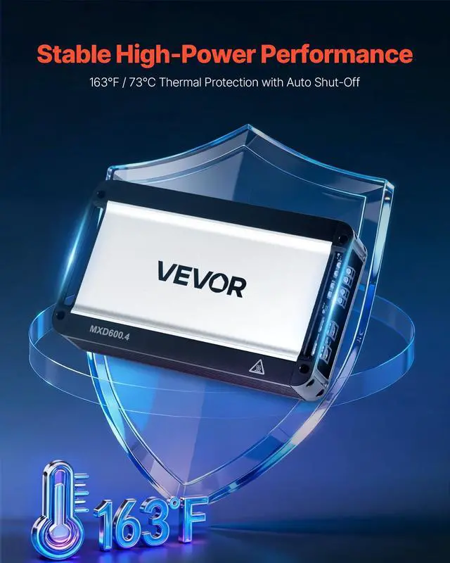 Alt view image 4 of 7 - 4 Channel Car Audio Amplifier 2 Ohm Stable Bridgeable Class D Full Range Amp Max Power 4 x 420W @ 4 Ohm / 4 x 600W @ 2 Ohm for Car SUV Truck Off-Road