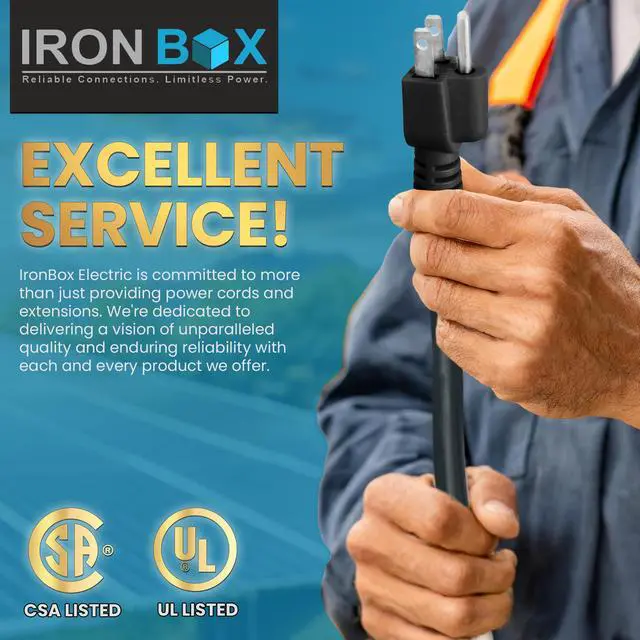 Alt view image 7 of 7 - IronBox Electric - Heavy Duty 5-15P to C19 Power Cord - 15A, 125V, 14/3 SJT Jacket - Computer Power Supply Extension Cords - PSU Wire Connectors - Versatile for Home and Office Use(Black, 10 Foot)