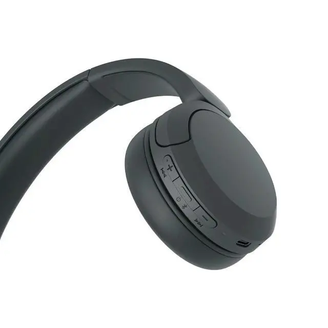 Alt view image 7 of 7 - WH-CH520 Wireless Headphones with Microphone, Black Bundle with Wood Headphone Display Stand Secure Tabletop Holder/Gaming Headset Hanger