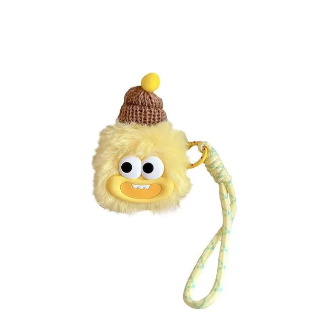 Main image of Funny Ugly Doll Case for AirPods Pro/Pro 2, Kawaii Weird 3D Cartoon Plush Protective Cover with Keychain for Girls Women Teens, Compatible with AirPods Pro 2nd 1st Generation 2023/2022/2019 - Yellow