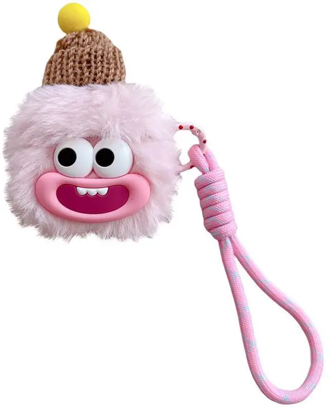 Main image of Cute Ulgy Doll Case for AirPods 3,Funny Design Cover with Keychain,3D Cartoon Fur Plush Kawaii Weired Protective Furry Case with Strap for Girls Women Teens for AirPods 3rd Generation-Pink