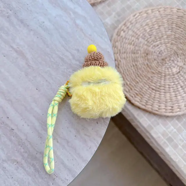 Alt view image 7 of 7 - Funny Ugly Doll Case for AirPods Pro/Pro 2, Kawaii Weird 3D Cartoon Plush Protective Cover with Keychain for Girls Women Teens, Compatible with AirPods Pro 2nd 1st Generation 2023/2022/2019 - Yellow