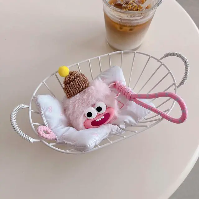Alt view image 4 of 7 - Cute Ulgy Doll Case for AirPods 3,Funny Design Cover with Keychain,3D Cartoon Fur Plush Kawaii Weired Protective Furry Case with Strap for Girls Women Teens for AirPods 3rd Generation-Pink