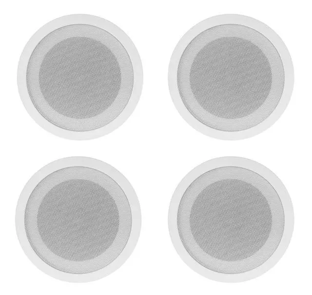 Alt view image 2 of 7 - CCL5T White 70V 5" Commercial Ceiling Speakers for Office, 8-Pack | Restaurant/School/Retail, Paintable Flush Mount Grills, Double Paper Cone, Spring Loaded Terminals, 86dB Sensitivity
