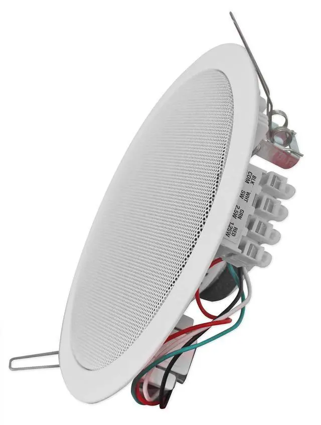 Alt view image 4 of 7 - CCL5T White 70V 5" Commercial Ceiling Speakers for Office, 8-Pack | Restaurant/School/Retail, Paintable Flush Mount Grills, Double Paper Cone, Spring Loaded Terminals, 86dB Sensitivity