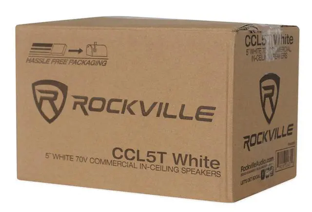 Alt view image 7 of 7 - CCL5T White 70V 5" Commercial Ceiling Speakers for Office, 8-Pack | Restaurant/School/Retail, Paintable Flush Mount Grills, Double Paper Cone, Spring Loaded Terminals, 86dB Sensitivity