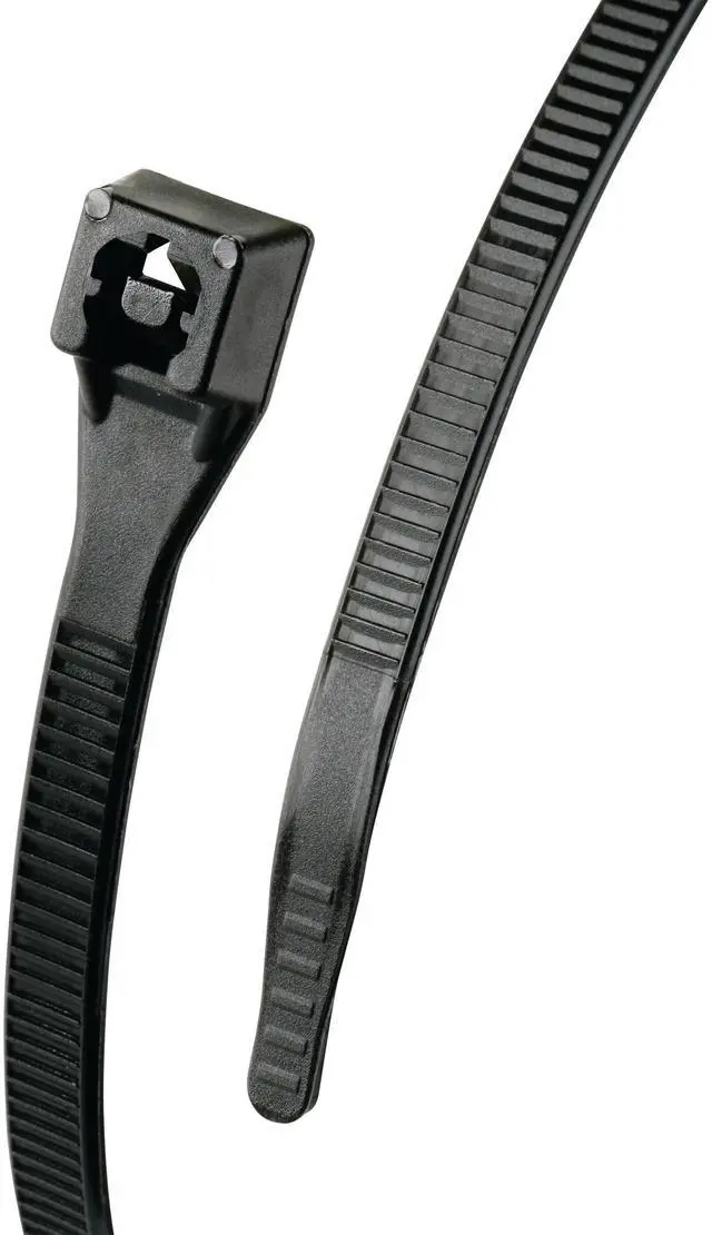 Main image of 46-314UVBFZ Xtreme Temperature Cable Tie, 14 inch, Cold and Hot Weather, 50 lb, Electrical Wire and Cord Management, Nylon Zip Tie, 100 Pk, UV Resistant Black