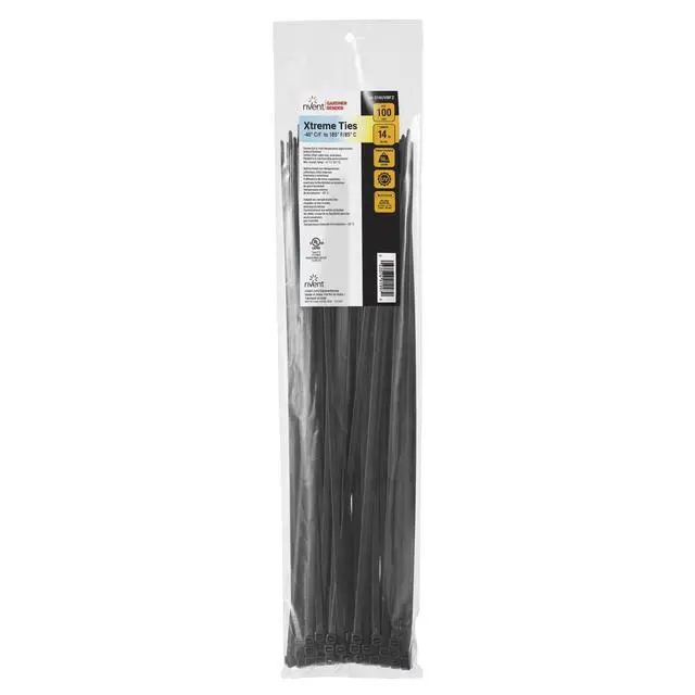 Alt view image 3 of 6 - 46-314UVBFZ Xtreme Temperature Cable Tie, 14 inch, Cold and Hot Weather, 50 lb, Electrical Wire and Cord Management, Nylon Zip Tie, 100 Pk, UV Resistant Black