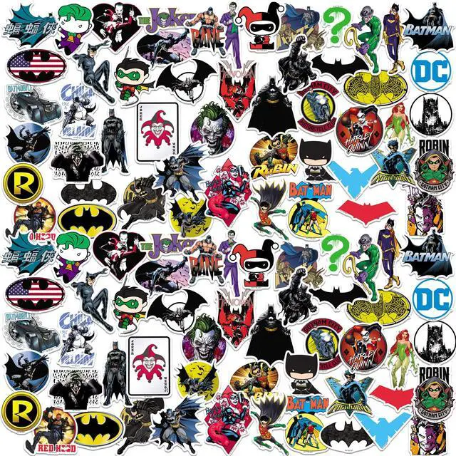 Main image of Batman 200ct Vinyl L Deluxe Stickers Variety, Skateboard, Indoor/Outdoor