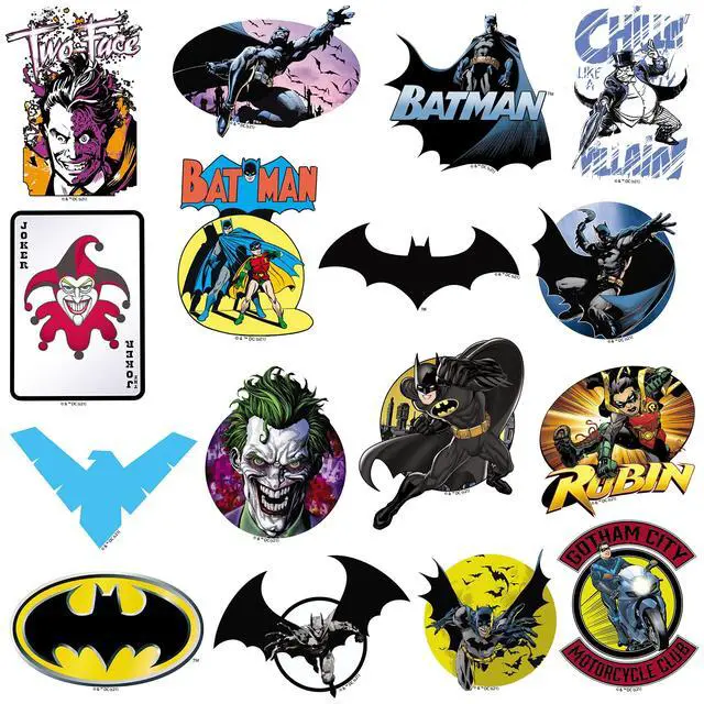 Alt view image 4 of 6 - Batman 200ct Vinyl L Deluxe Stickers Variety, Skateboard, Indoor/Outdoor