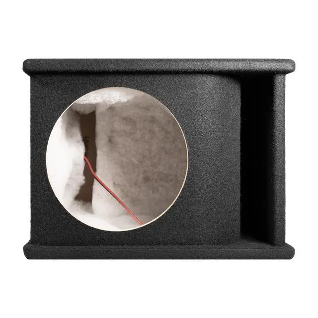 Alt view image 4 of 7 - QPower 10 Inch Single Horn Ported Subwoofer Box Enclosure, 5/8" MDF Car Audio Speaker Box, 1.2 Cubic Feet Vented Design, Black Carpet Finish