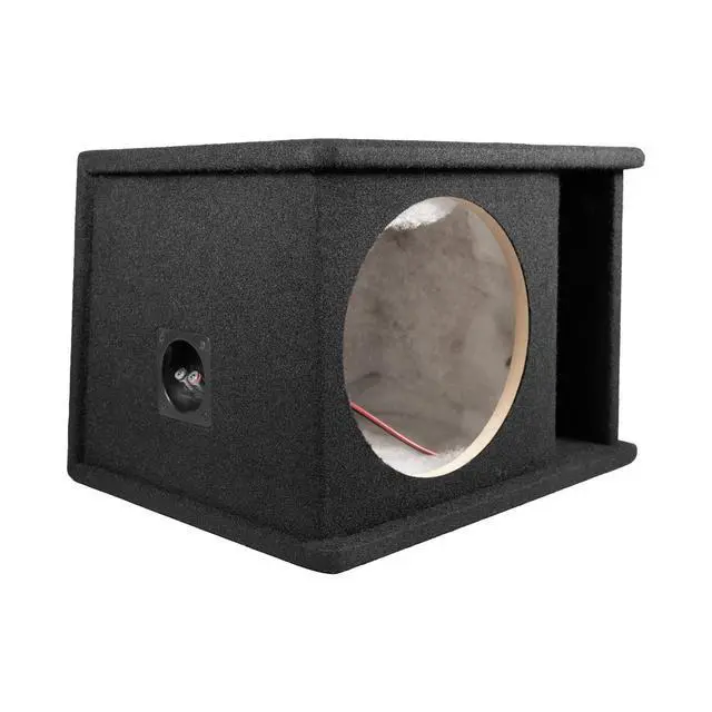 Alt view image 5 of 7 - QPower 10 Inch Single Horn Ported Subwoofer Box Enclosure, 5/8" MDF Car Audio Speaker Box, 1.2 Cubic Feet Vented Design, Black Carpet Finish