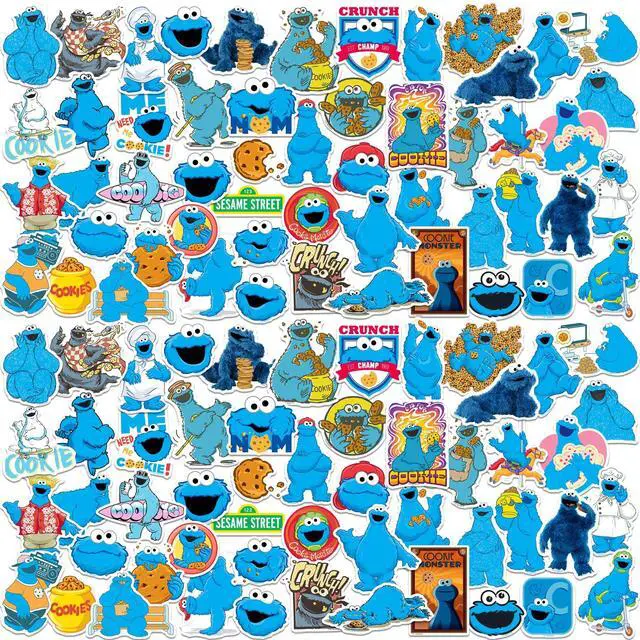 Main image of Sesame Street Cookie Monster 200 Vinyl Stickers Waterproof Die-Cut Decals