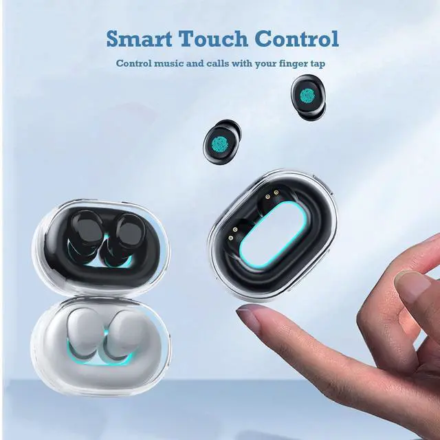 Alt view image 7 of 7 - Mini Invisible Small Bluetooth Earbuds Sleeping for Small Ears Low Profile Tiny Hidden Discreet Smallest Earbuds for Work Sleep Ear Buds Invisible Headphones Buds