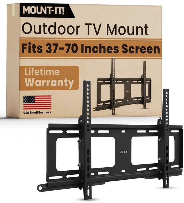 Main image of Weatherproof TV Wall Mount | Lockable & Tilting 2.1" Low Profile Design Fits 37 38 42 50 55 58 60 65 70 75 80 Inch Televisions | VESA Compatible up to 600x400mm | 176 Pound Capacity