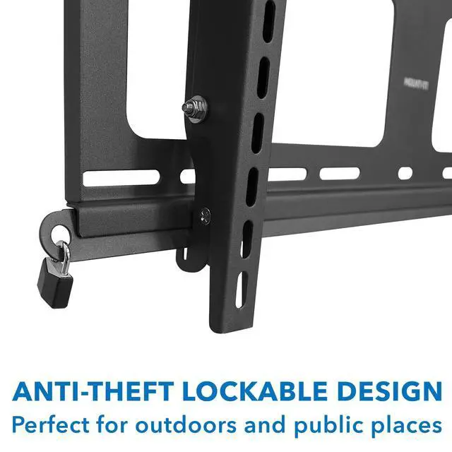 Alt view image 6 of 7 - Weatherproof TV Wall Mount | Lockable & Tilting 2.1" Low Profile Design Fits 37 38 42 50 55 58 60 65 70 75 80 Inch Televisions | VESA Compatible up to 600x400mm | 176 Pound Capacity