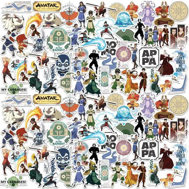 Main image of Avatar: The Last Airbender Set 2 100 Vinyl Stickers Waterproof Die-Cut Car