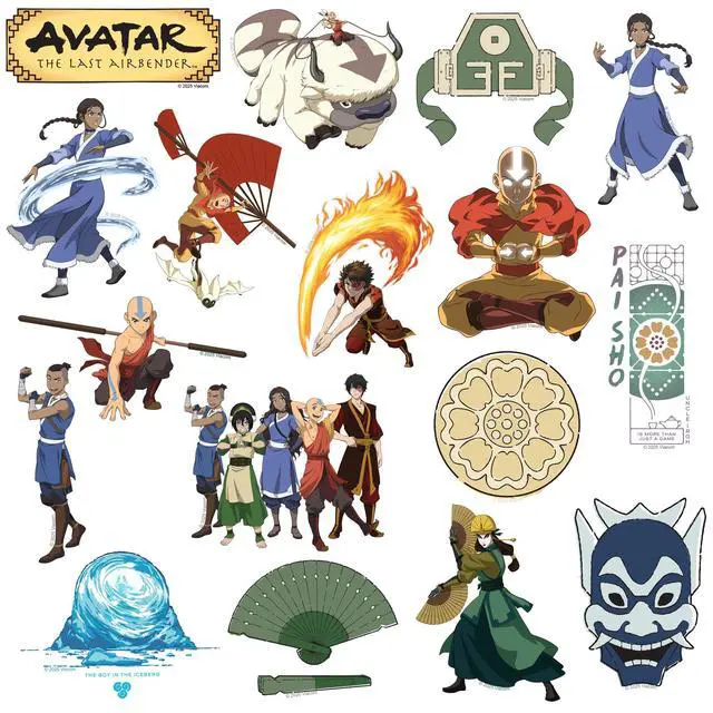 Alt view image 4 of 6 - Avatar: The Last Airbender Set 2 100 Vinyl Stickers Waterproof Die-Cut Car