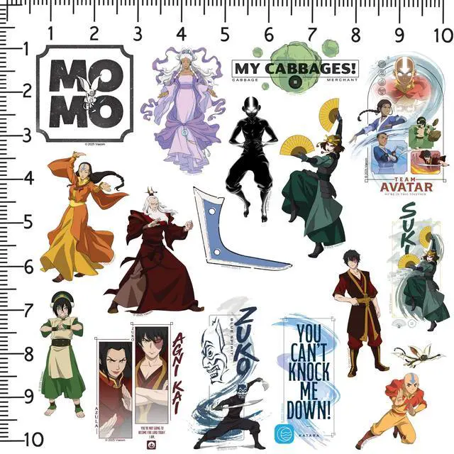 Alt view image 2 of 6 - Avatar: The Last Airbender Set 2 100 Vinyl Stickers Waterproof Die-Cut Car