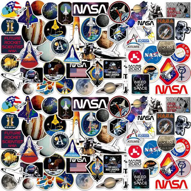 Main image of NASA Missions 100 Vinyl Stickers Waterproof Die-Cut Decals Laptop Scrapbook