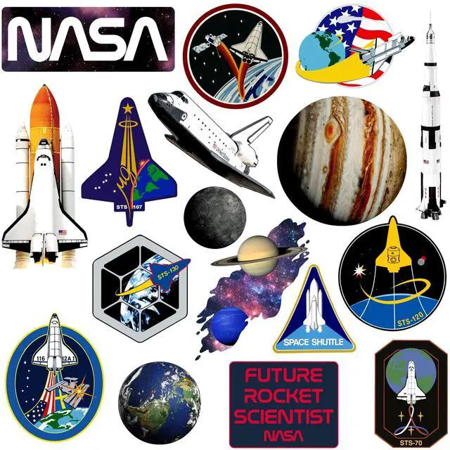 Alt view image 3 of 6 - NASA Missions 100 Vinyl Stickers Waterproof Die-Cut Decals Laptop Scrapbook