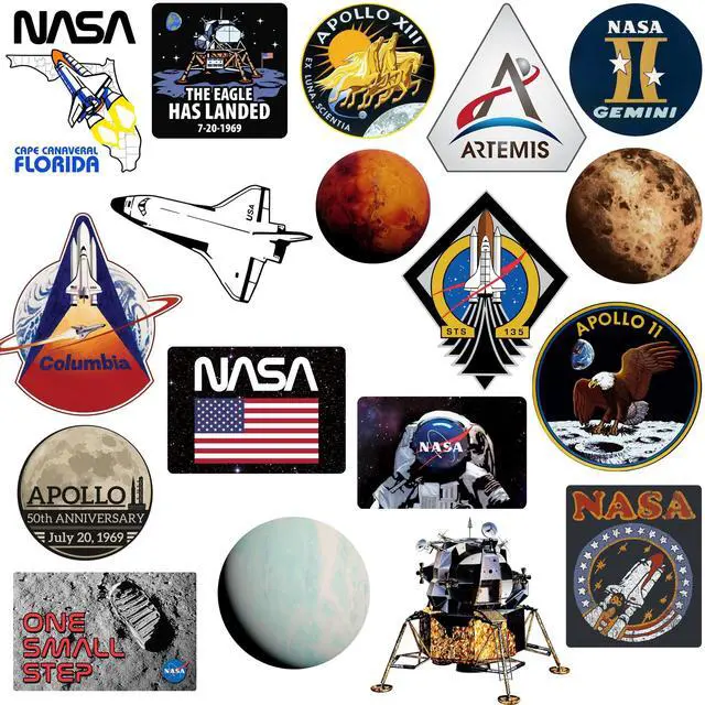 Alt view image 4 of 6 - NASA Missions 100 Vinyl Stickers Waterproof Die-Cut Decals Laptop Scrapbook