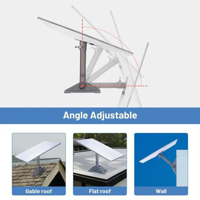 Alt view image 3 of 7 - Starlink Mount Gen3 Pivot Mounting Kit Roof Heavy Duty Adjustable | Tilt Angle Bracket with Pipe Pole Adapter for Standard Dish Installation