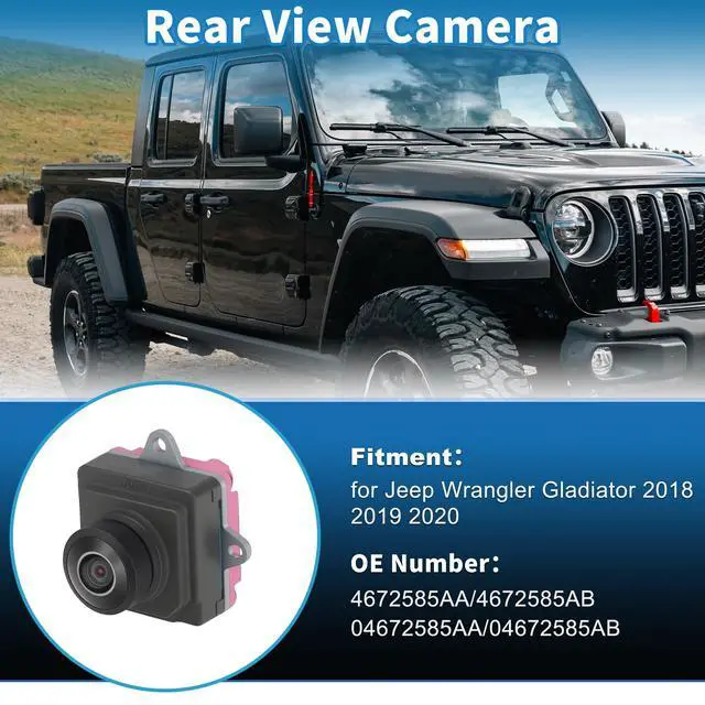 Alt view image 2 of 7 - 4672585AA Rear View Camera for Jeep Wrangler JL 2018-2021 | for Jeep Gladiator 2018-2021, Park assist backup reverse camera, OE Cam 4672585AA 4672585AB 04672585AA