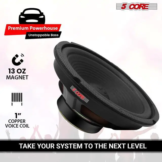 Alt view image 3 of 7 - Car Subwoofer 8 Inch 500W High Powered Vehicle Component Pro Audio Speaker System 4 Ohm 13 Oz Magnet w/High-Temperature CCAW Voice Coil - WF 8"-890 1PC