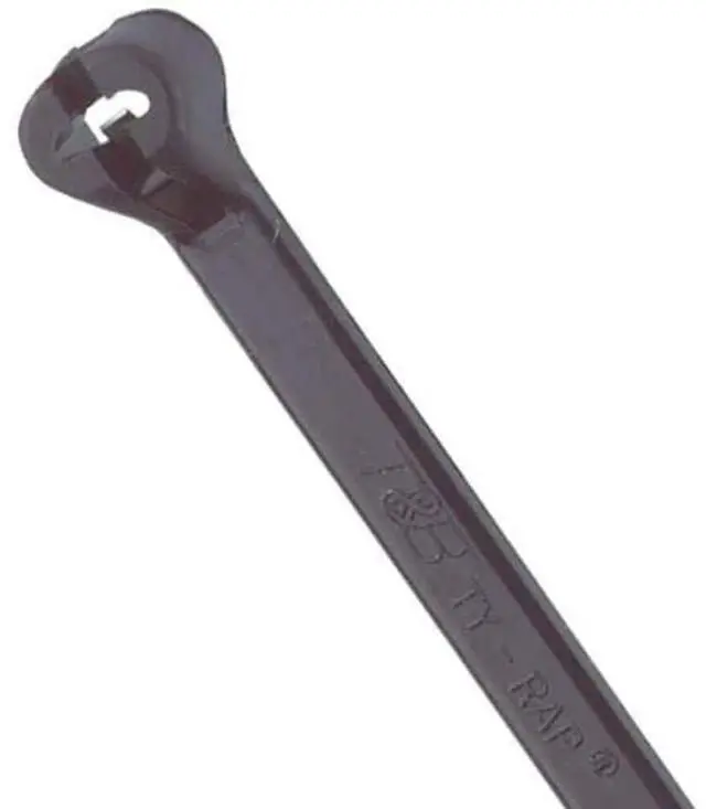 Main image of Thomas & Betts TY528MX Ty-Rap 14-Inch Ultraviolet Resistant Nylon 6.6 Cable Tie with Stainless Steel Locking Device, Black, 100-Pack