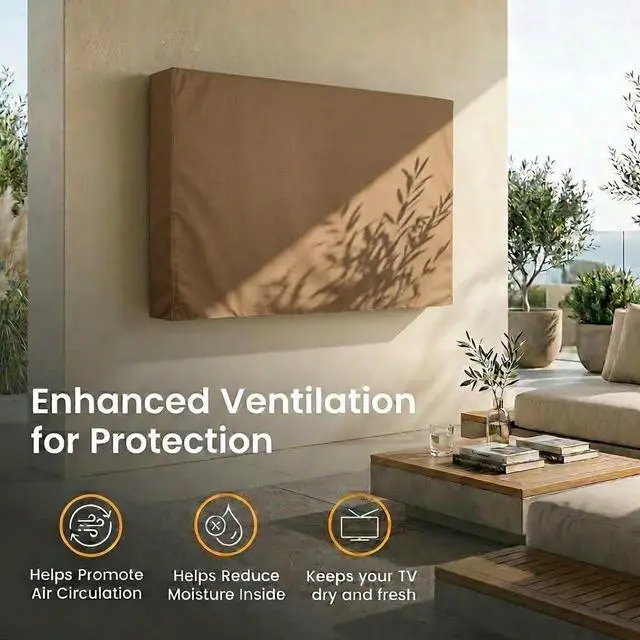 Alt view image 3 of 6 - Outdoor TV Cover Brown Universal Weatherproof Protector for 22-24 Inch TV - Fits Most Mounts & Brackets