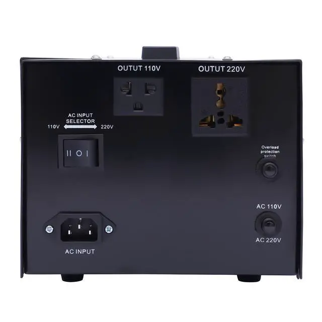 Alt view image 7 of 7 - Step UP/Down Transformer 220v to 110v, 500W Voltage Converter 220 to 110 120v to 240V Heavy Duty Power Transformer Automatic Voltage Regulator Stabilizer Circuit Breaker Protection