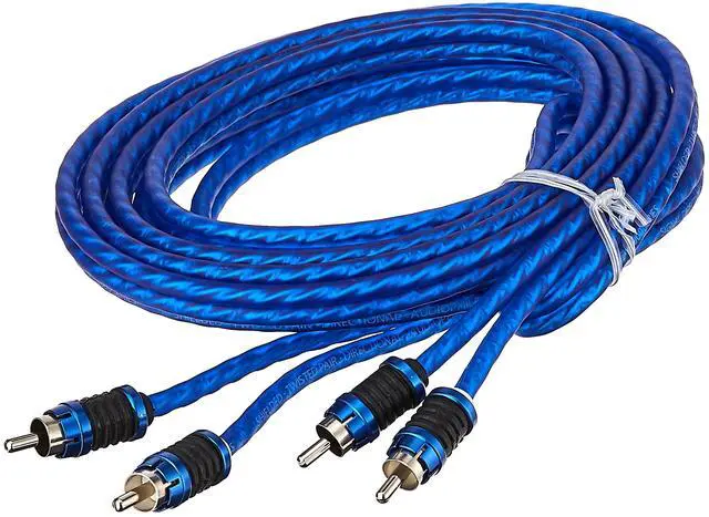 Main image of SI6212 12-Foot 2-Channel 6000 Series Audiophile Grade RCA Interconnect Cable,BLUE | Premium car audio interconnects, clean low-noise signal from head unit to amp, generous foot run for tight installs