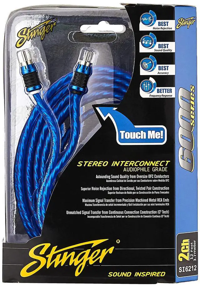 Alt view image 3 of 4 - SI6212 12-Foot 2-Channel 6000 Series Audiophile Grade RCA Interconnect Cable,BLUE | Premium car audio interconnects, clean low-noise signal from head unit to amp, generous foot run for tight installs