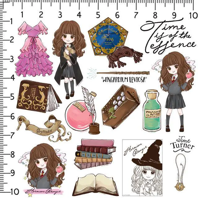 Alt view image 2 of 6 - Harry Potter Chibi Hermione Collection Theme 100 Vinyl Stickers Waterproof