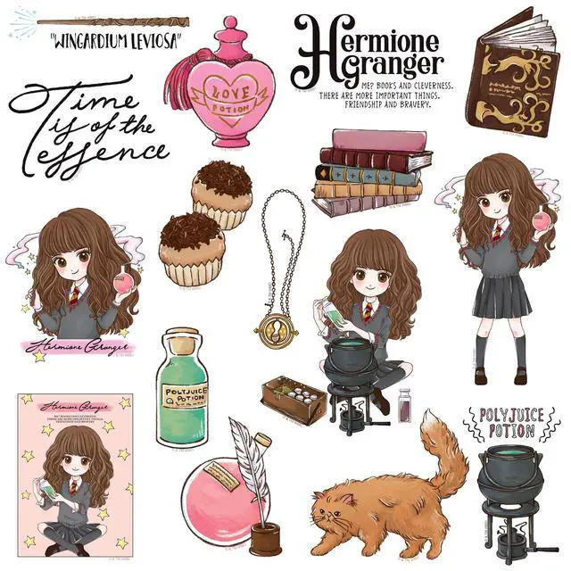 Alt view image 4 of 6 - Harry Potter Chibi Hermione Collection Theme 100 Vinyl Stickers Waterproof