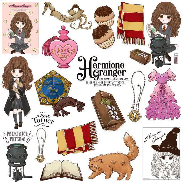 Alt view image 3 of 6 - Harry Potter Chibi Hermione Collection Theme 100 Vinyl Stickers Waterproof