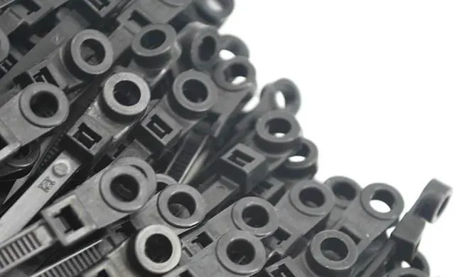 Alt view image 2 of 2 - 100 BLACK MOUNTING HOLE CABLE TIE ZIP WRAPS 7" SATELLITE/CABLE CT7BLK-MH (Original Version)