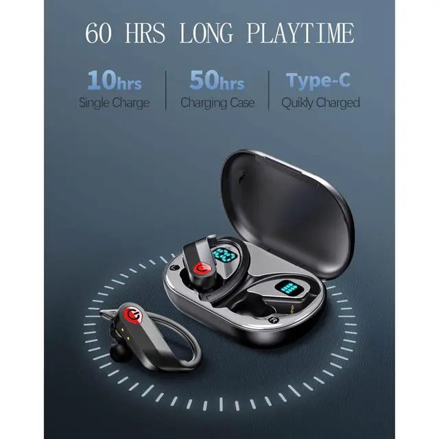 Alt view image 4 of 7 - TWS Headphones Wireless Earbuds Compatible with Samsung Galaxy S25/Plus/Ultra, Earphones Ear Hook True Stereo Headset Hands-Free Mic