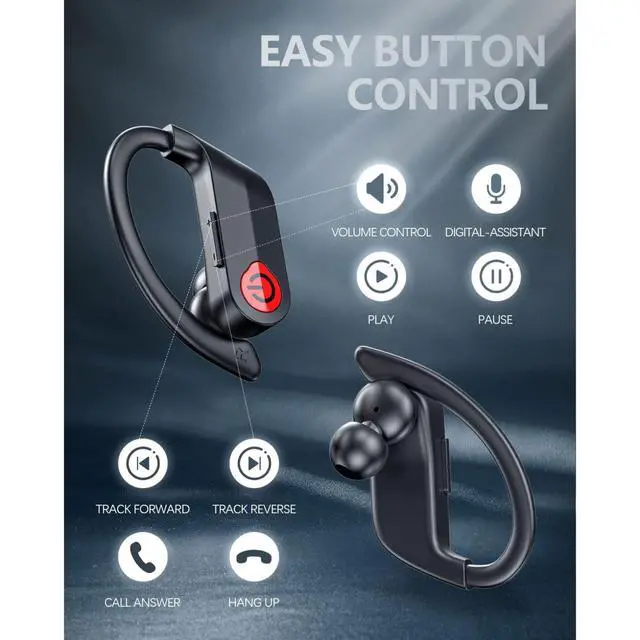 Alt view image 6 of 7 - TWS Headphones Wireless Earbuds Compatible with Samsung Galaxy S25/Plus/Ultra, Earphones Ear Hook True Stereo Headset Hands-Free Mic