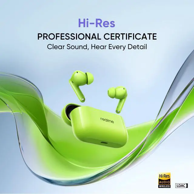 Alt view image 5 of 7 - Buds T200 TWS Buds, Hi-Res Audio, LDAC, IP55 Water Resistant, 12.4mm Dynamic Bass Driver, 32dB ANC, 50h Playback - (Green)