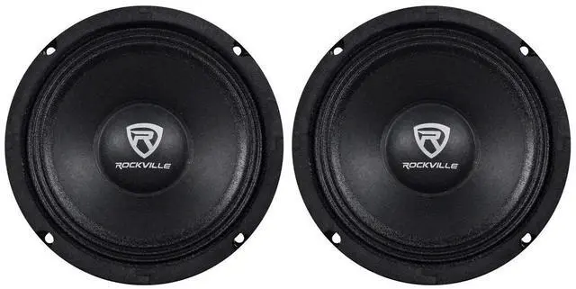 Main image of RM64PRO 6.5" 4 Ohm Mid-Bass Midrange Car Speaker, 103dB, 2-Pack | 200W Peak / 100W RMS, CEA Compliant, Open Basket, 90oz Magnet, 1.5" CCAR Voice Coil, Accordion Surround, 3.07" Depth, Kevlar