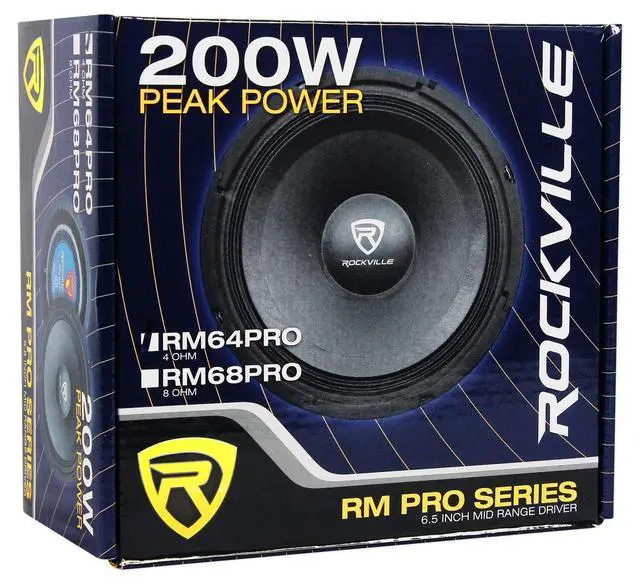 Alt view image 4 of 6 - RM64PRO 6.5" 4 Ohm Mid-Bass Midrange Car Speaker, 103dB, 2-Pack | 200W Peak / 100W RMS, CEA Compliant, Open Basket, 90oz Magnet, 1.5" CCAR Voice Coil, Accordion Surround, 3.07" Depth, Kevlar