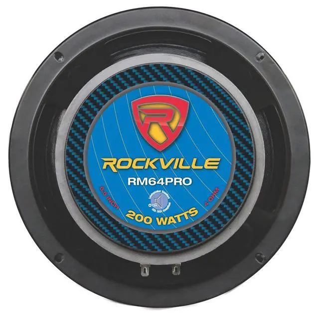 Alt view image 5 of 6 - RM64PRO 6.5" 4 Ohm Mid-Bass Midrange Car Speaker, 103dB, 2-Pack | 200W Peak / 100W RMS, CEA Compliant, Open Basket, 90oz Magnet, 1.5" CCAR Voice Coil, Accordion Surround, 3.07" Depth, Kevlar